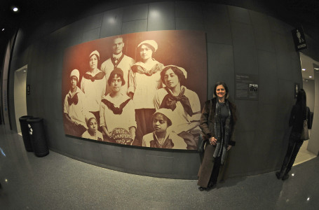 New York Girls mural at Barclays Center, Brooklyn. Six such murals were permanently installed at the arena in 2013 just prior to its grand opening.